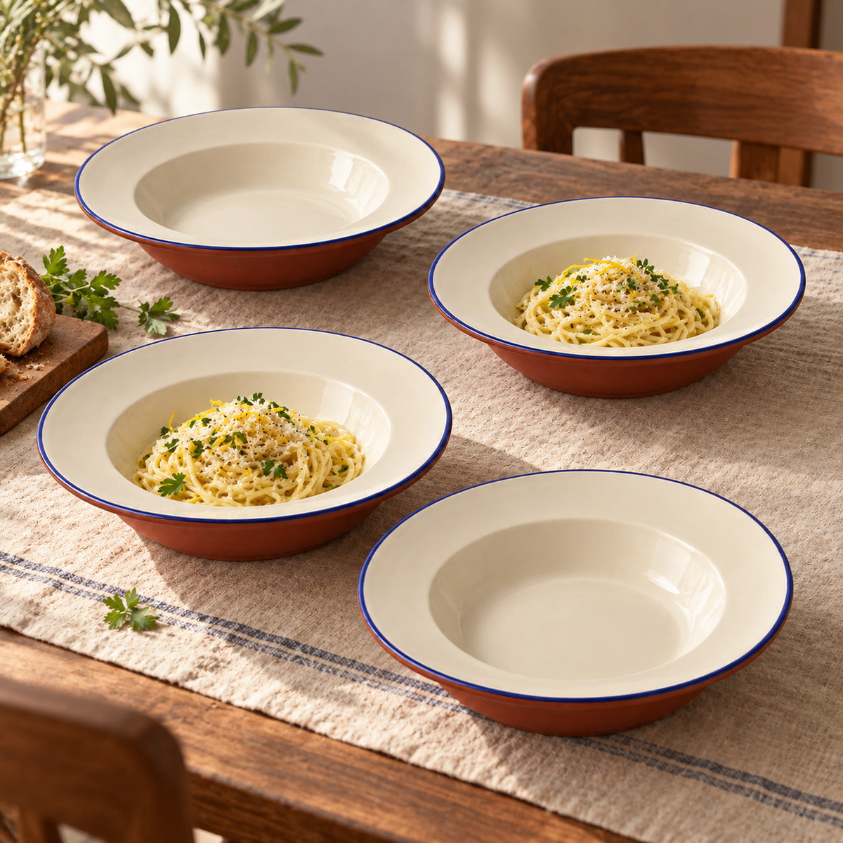 Hearthside Pasta Bowl Set lifestyle view