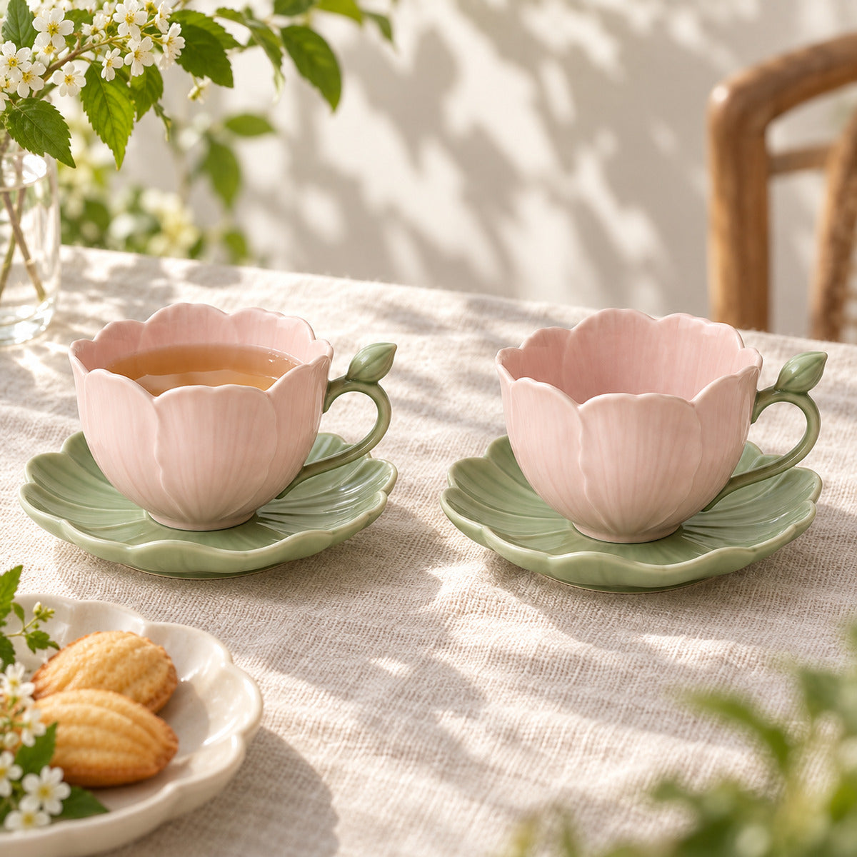 Petal Cup and Saucer Pair lifestyle view